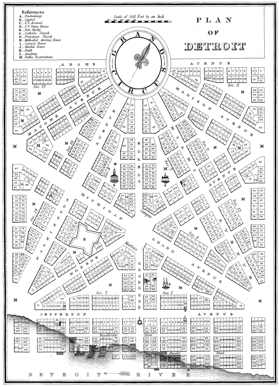 Woodward plan of Detroit
